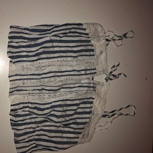 Blue and white tank top cami